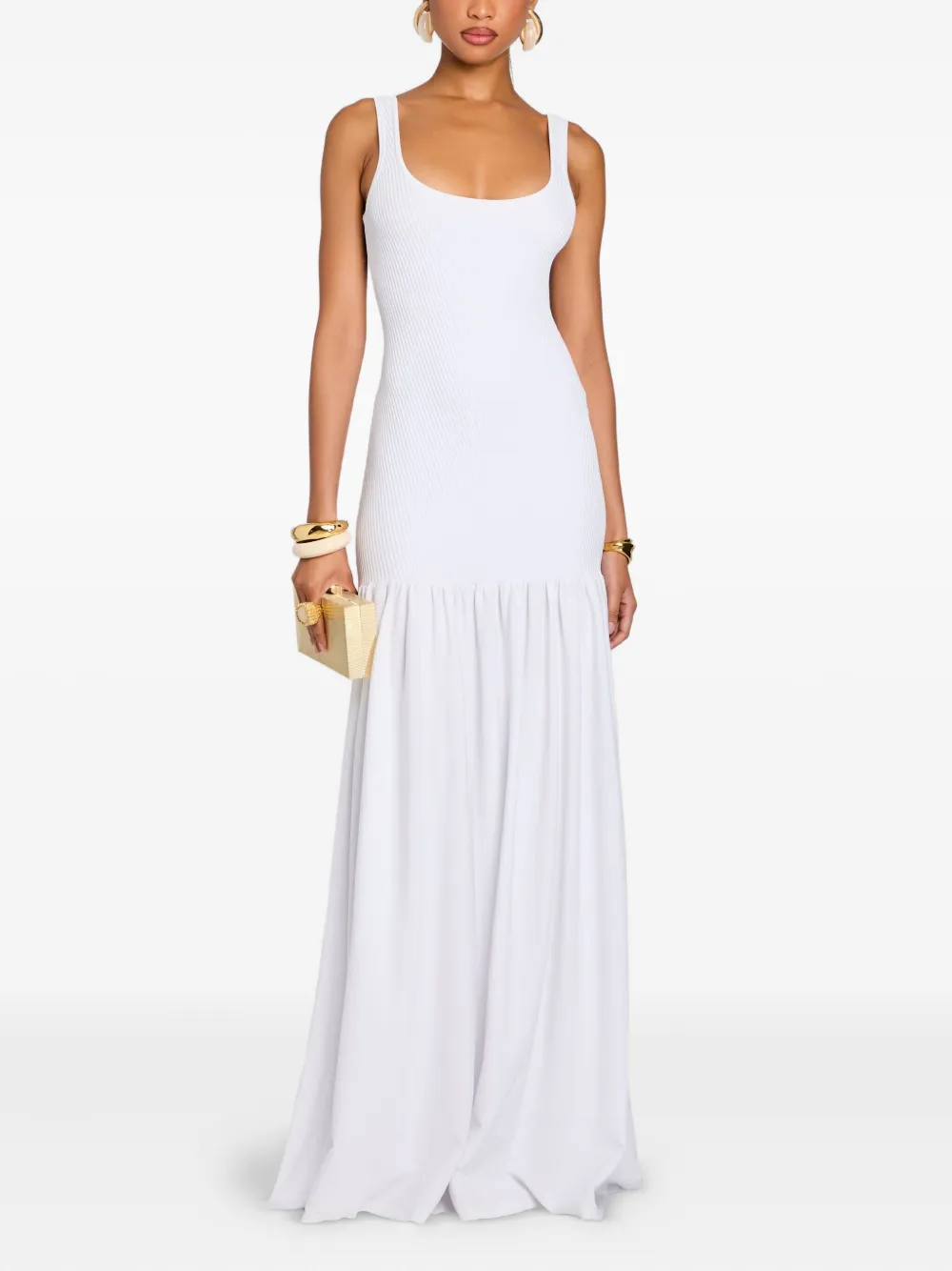 Retrofete Kennedi ribbed-knit maxi dress - Wit