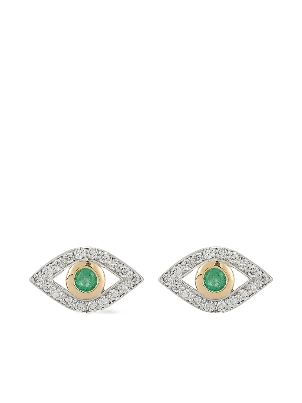 emerald evil eye diamond earrings