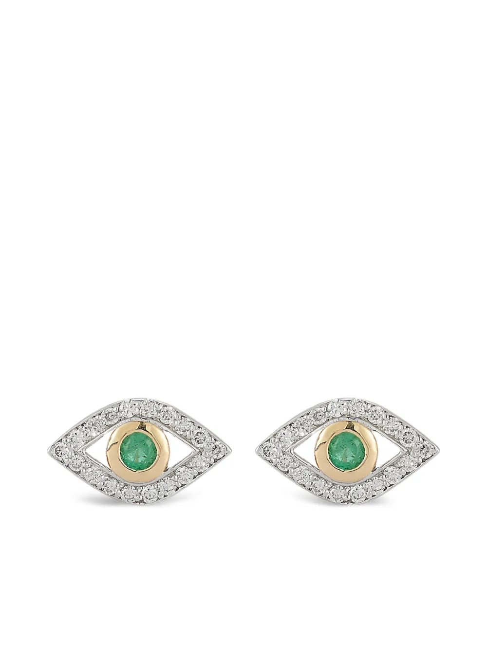 emerald evil eye diamond earrings