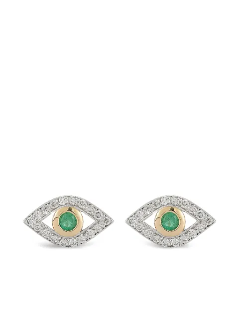 Mateo emerald evil eye diamond earrings