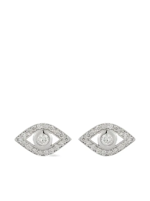 Mateo diamond evil eye chain earrings
