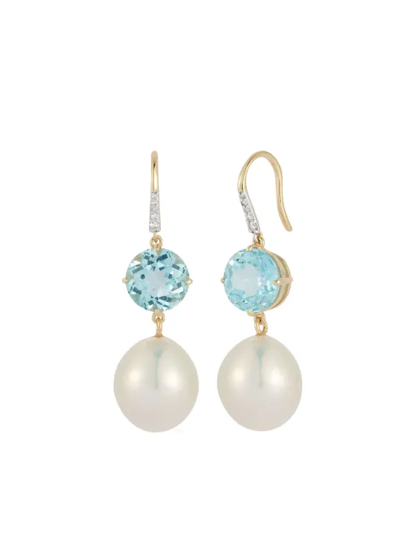 Mateo 14K Yellow Gold Multi-stone Drop Earrings in Blue