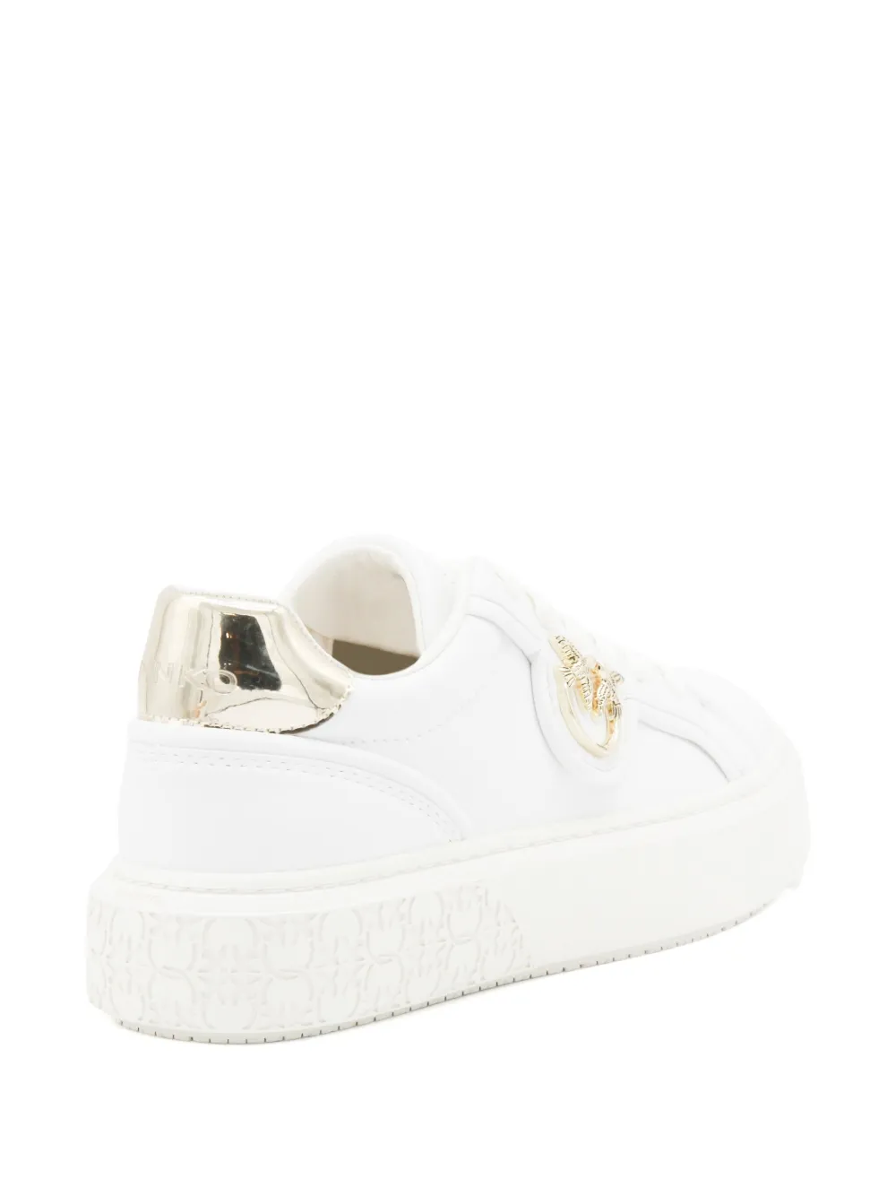 PINKO metallic-detail bird-embellishment sneakers White