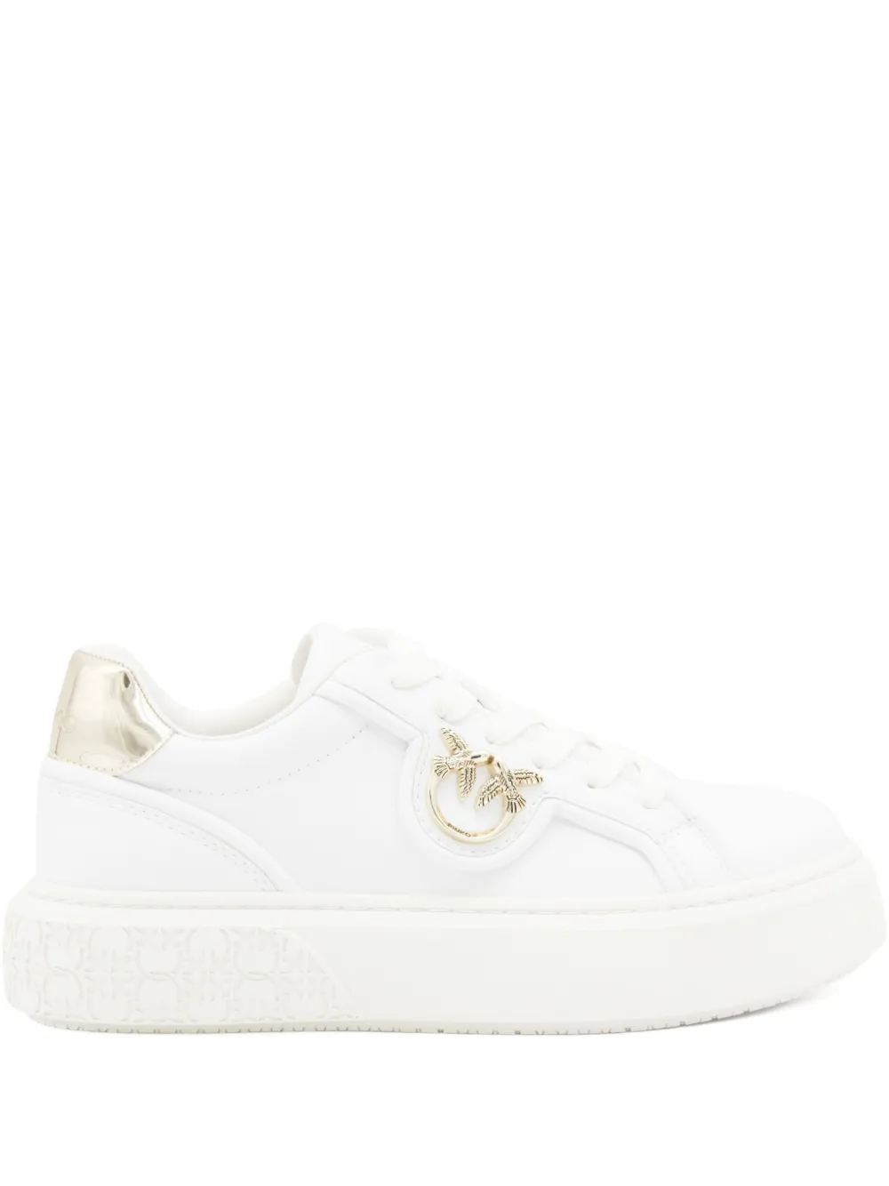 PINKO metallic-detail bird-embellishment sneakers White