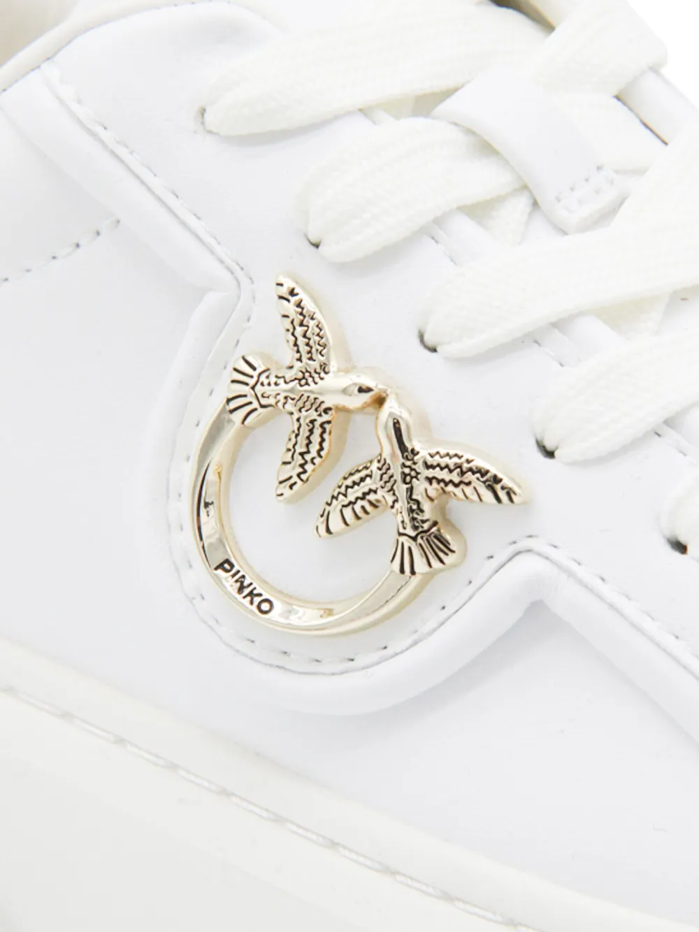 PINKO metallic-detail bird-embellishment sneakers White