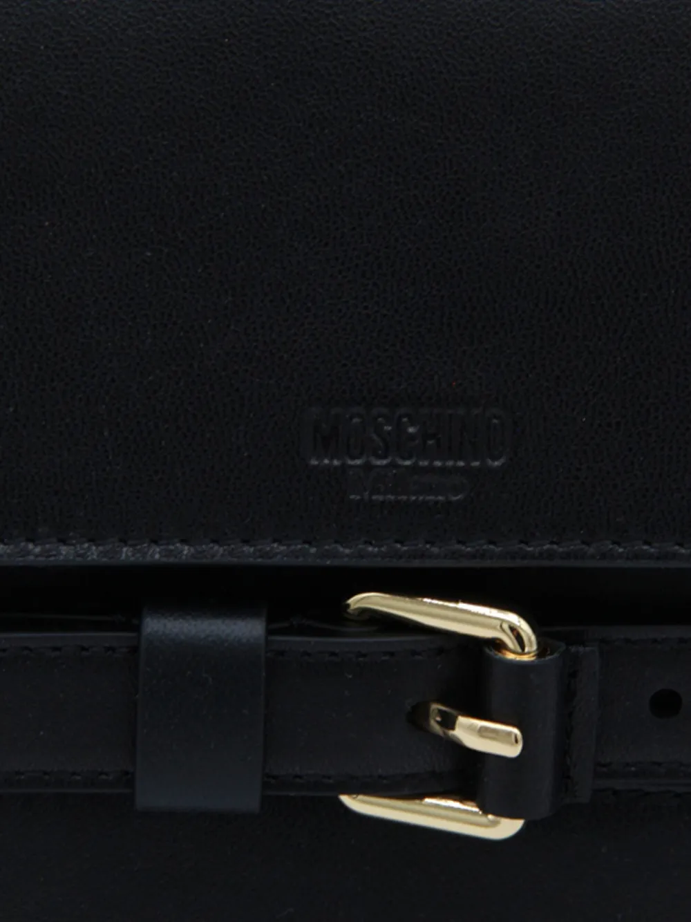 Moschino Tie Me leren clutch met ceintuur Zwart