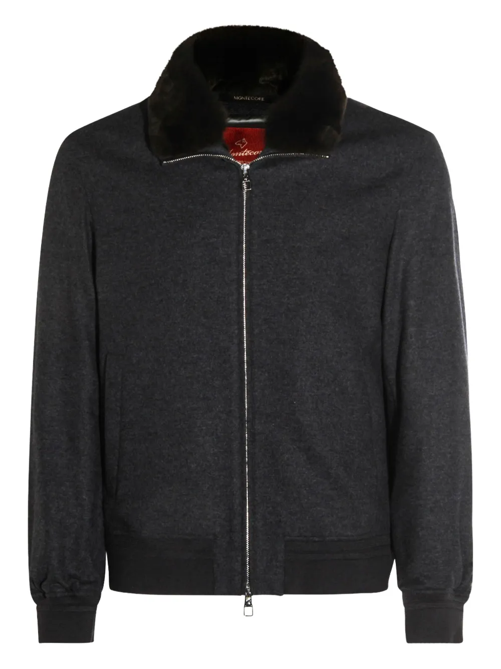 faux-fur-trim zip-front jacket