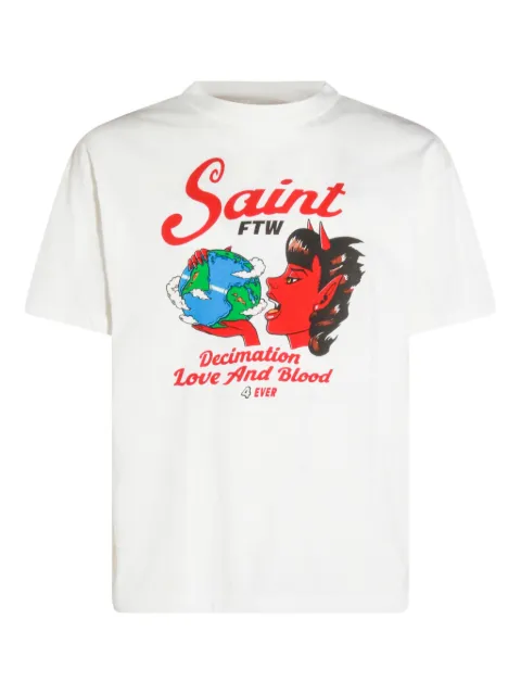 SAINT MXXXXXX devil graphic polo shirt