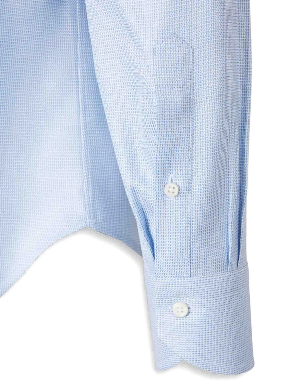 Canali Overhemd met textuur en manchetten Blauw