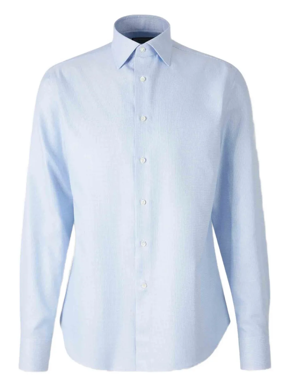 Canali textured button-cuff shirt | Blue | Image 1