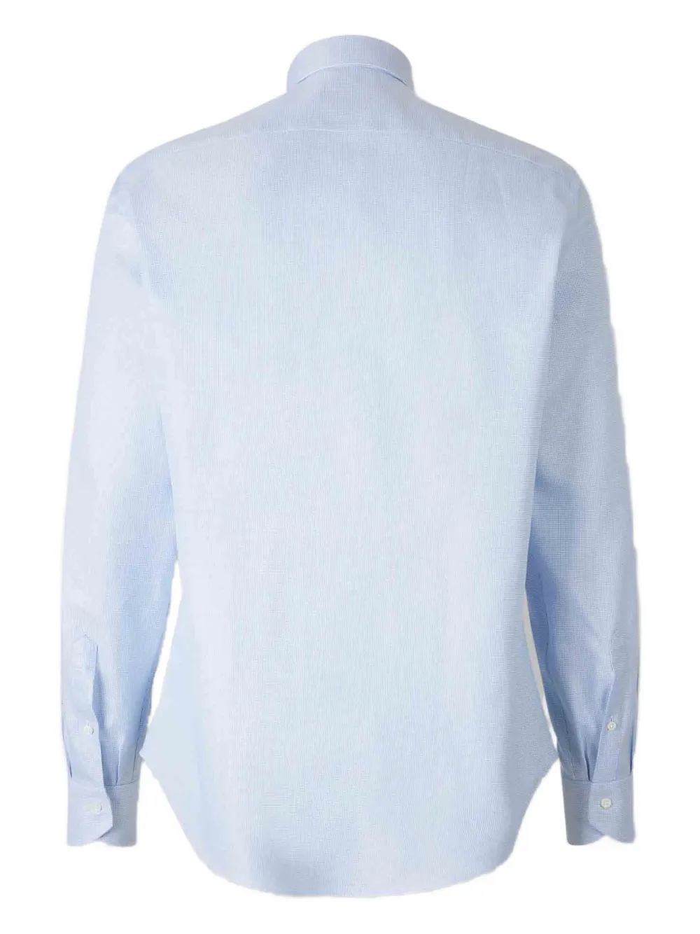Canali textured button-cuff shirt - Blauw
