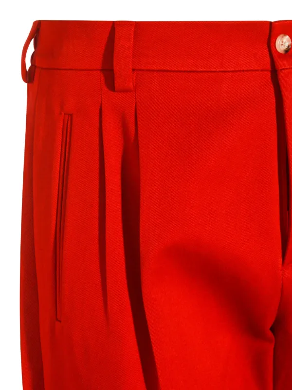 Valentino Garavani プリーツ パンツ | レッド | FARFETCH JP