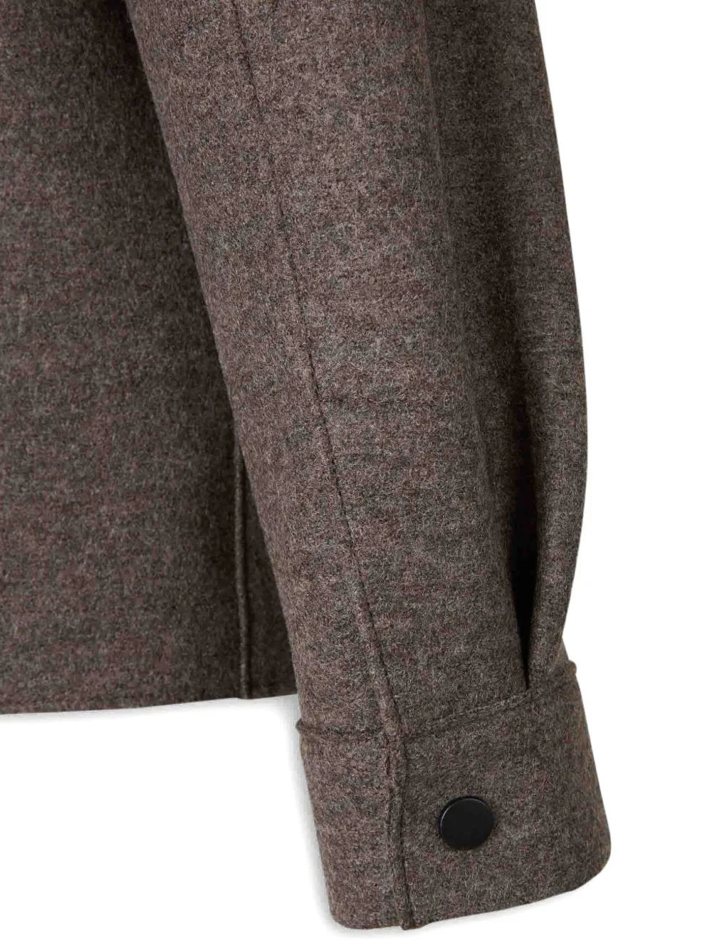Harris Wharf London Snap-button Shirt Jacket In Brown