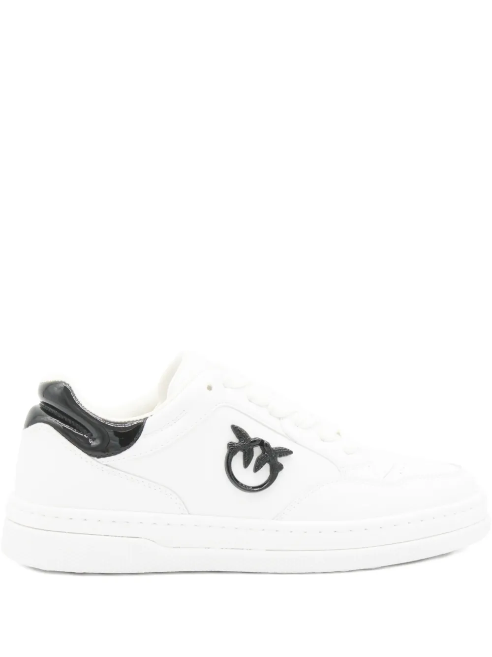 PINKO logo-plaque leather sneakers White