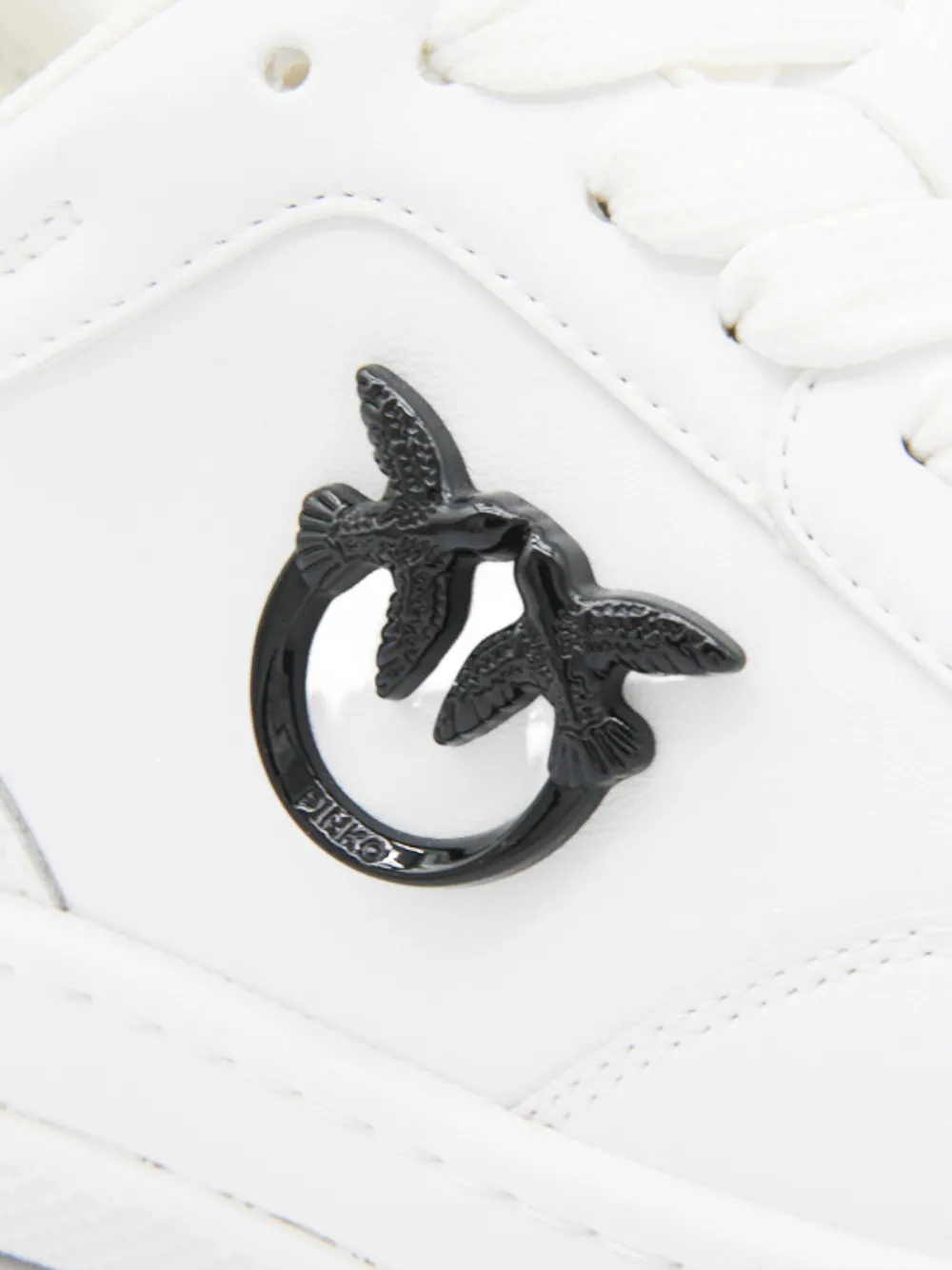 PINKO logo-plaque leather sneakers White