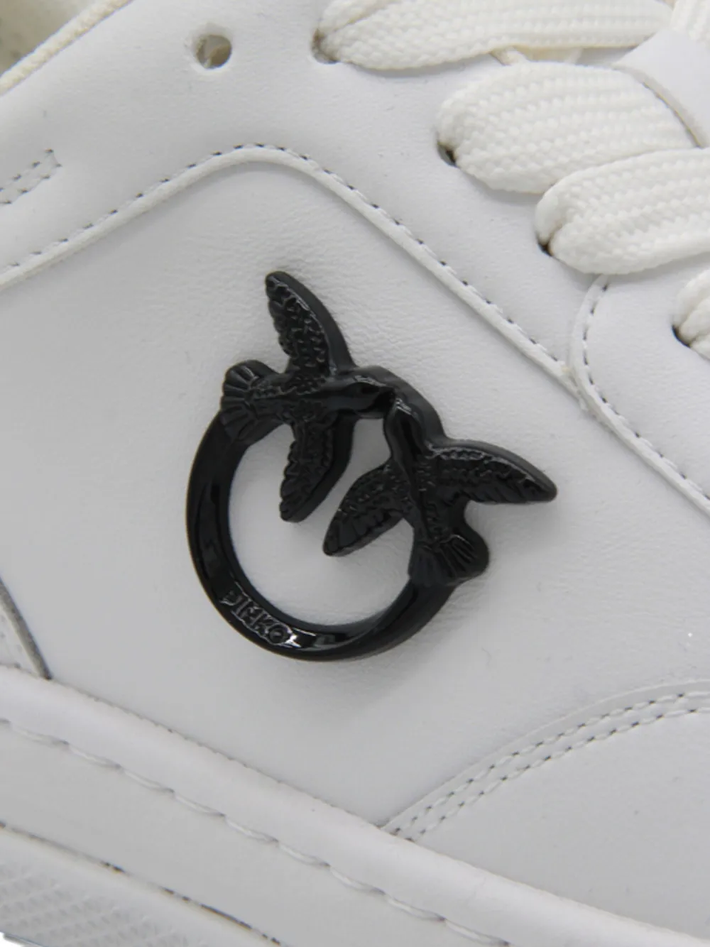 PINKO logo-plaque leather sneakers White