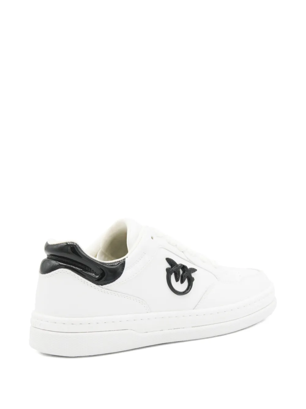 PINKO logo-plaque leather sneakers White