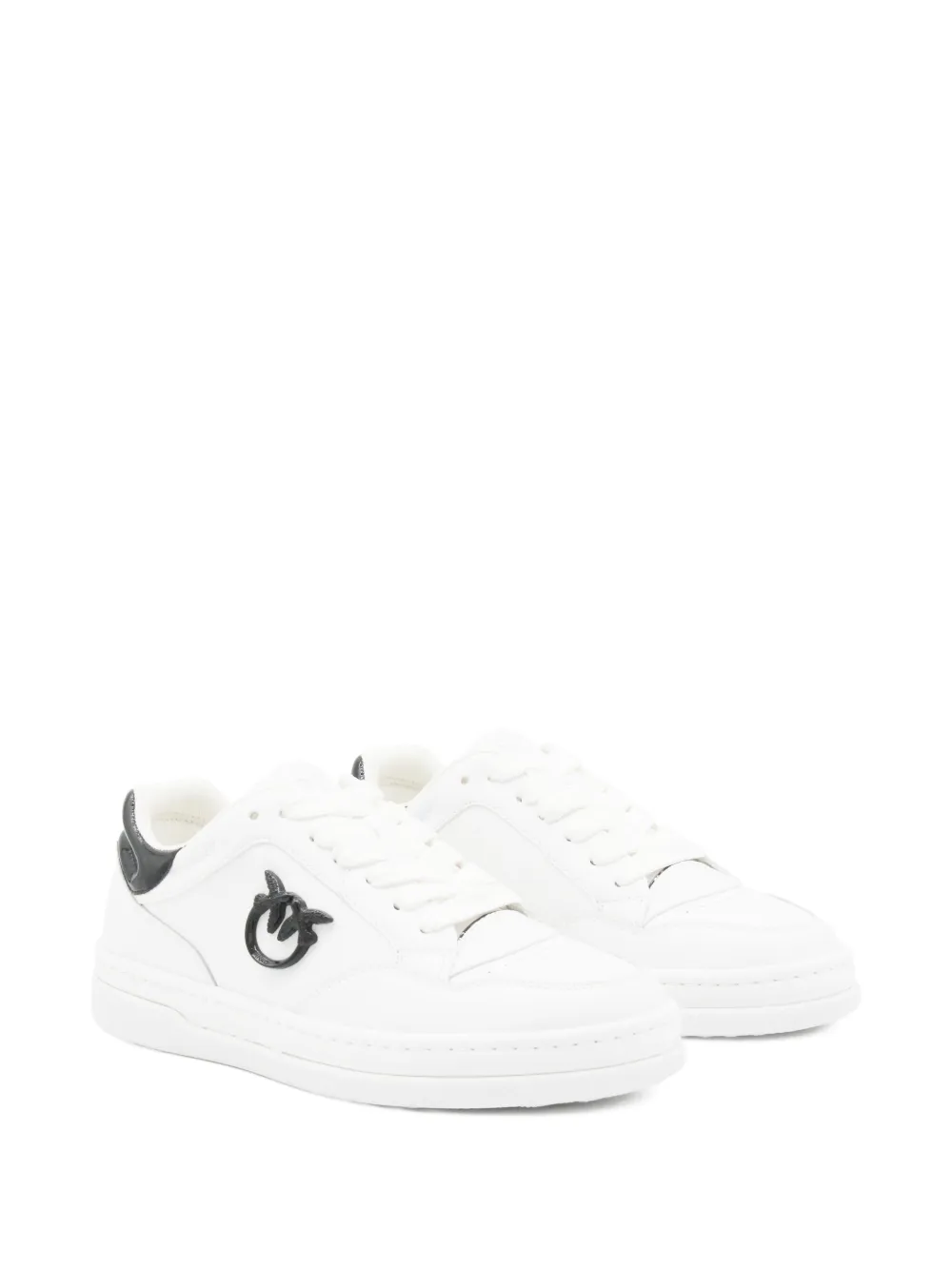 PINKO logo-plaque leather sneakers - Wit