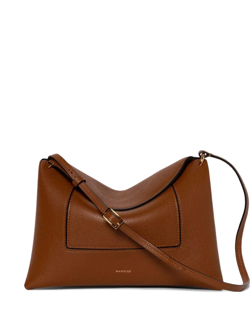 Wandler Penelope leather flap shoulder bag Bruin