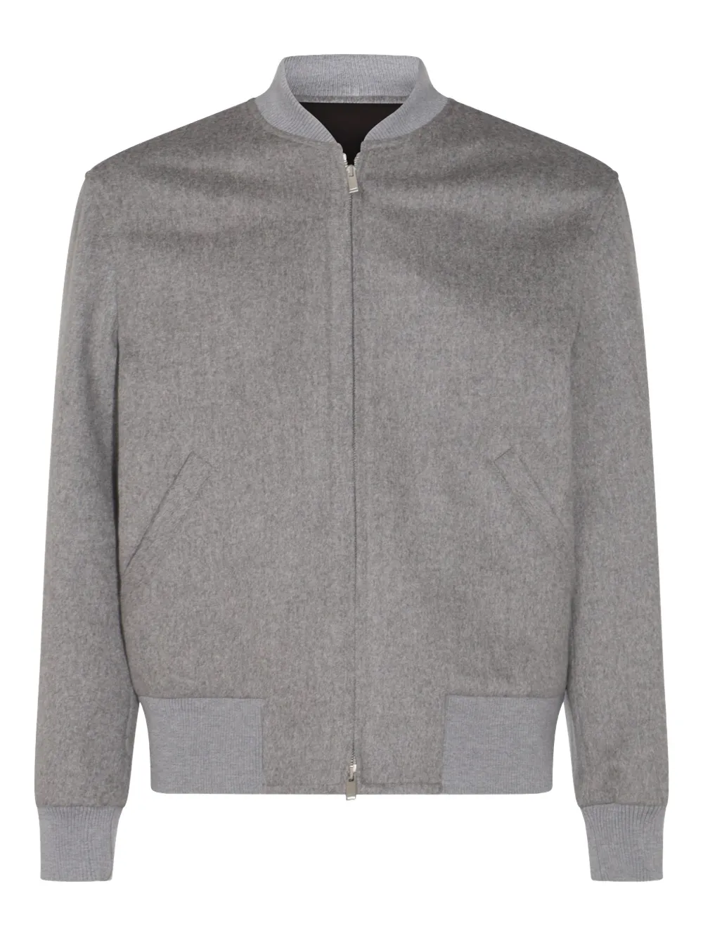 Lardini wool zip-front bomber jacket | Grey | Image 1