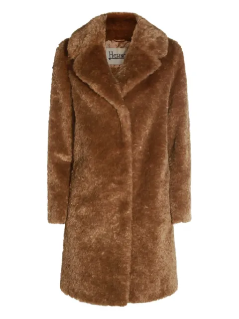 Herno faux-fur lapel coat