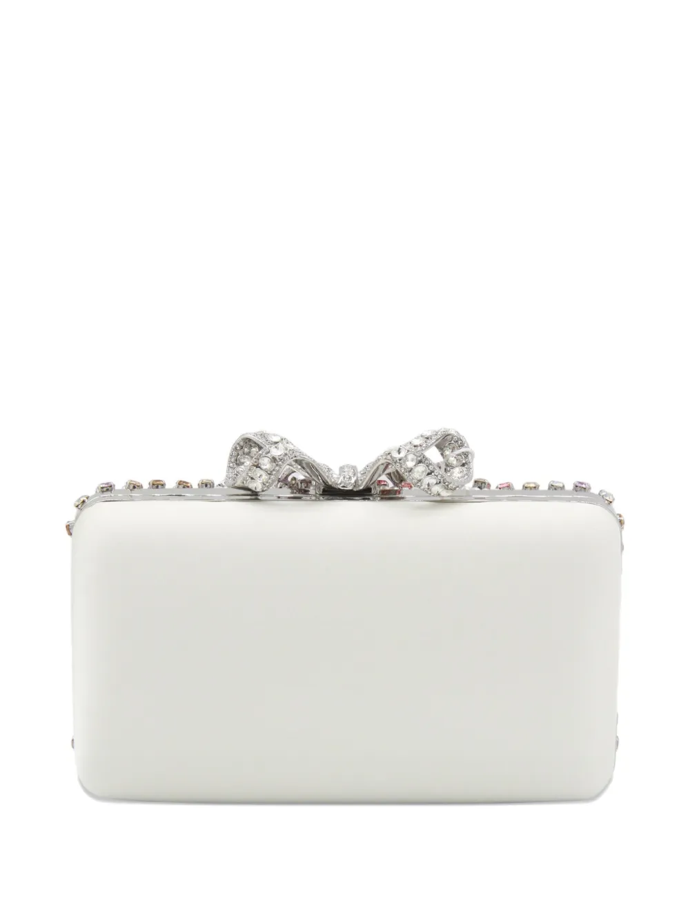 Self-Portrait crystal-embellished bow shoulder bag - Wit