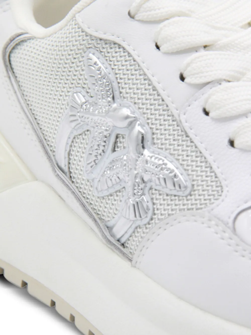 PINKO Love Birds-embellished platform sneakers White