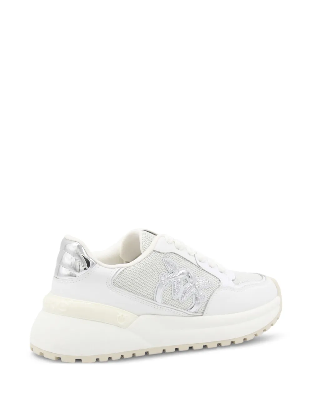 PINKO Love Birds-embellished platform sneakers White