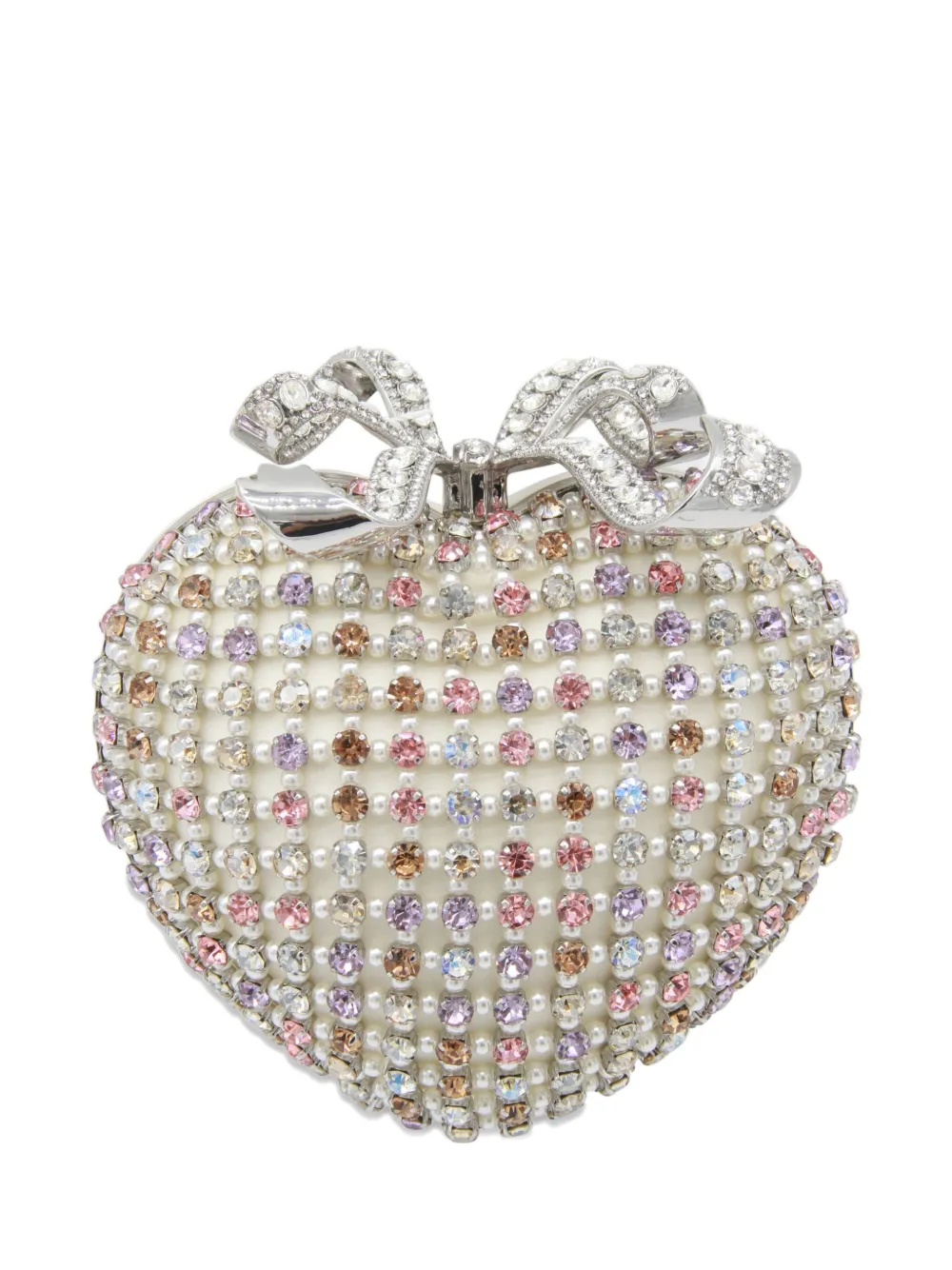 Self-Portrait crystal-embellished clutch bag | Silver | Image 1