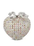 Self-Portrait crystal-embellished clutch bag - Silver