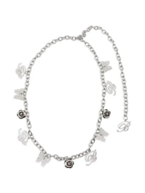 Blumarine crystal-embellished chain belt