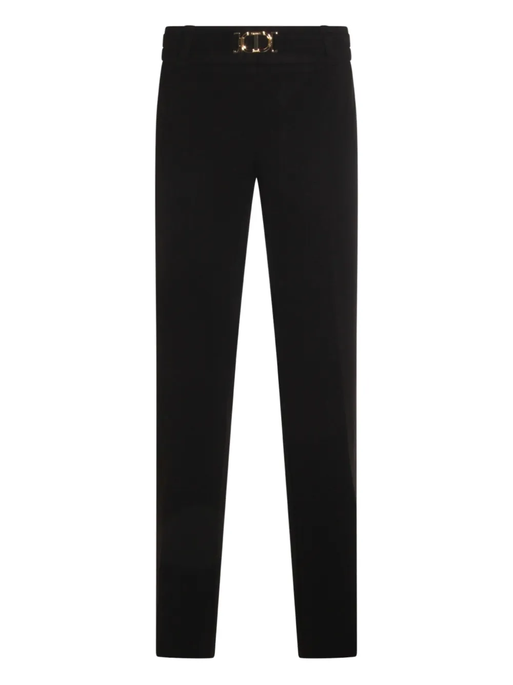 TWINSET Broek met logo en ceintuur Zwart