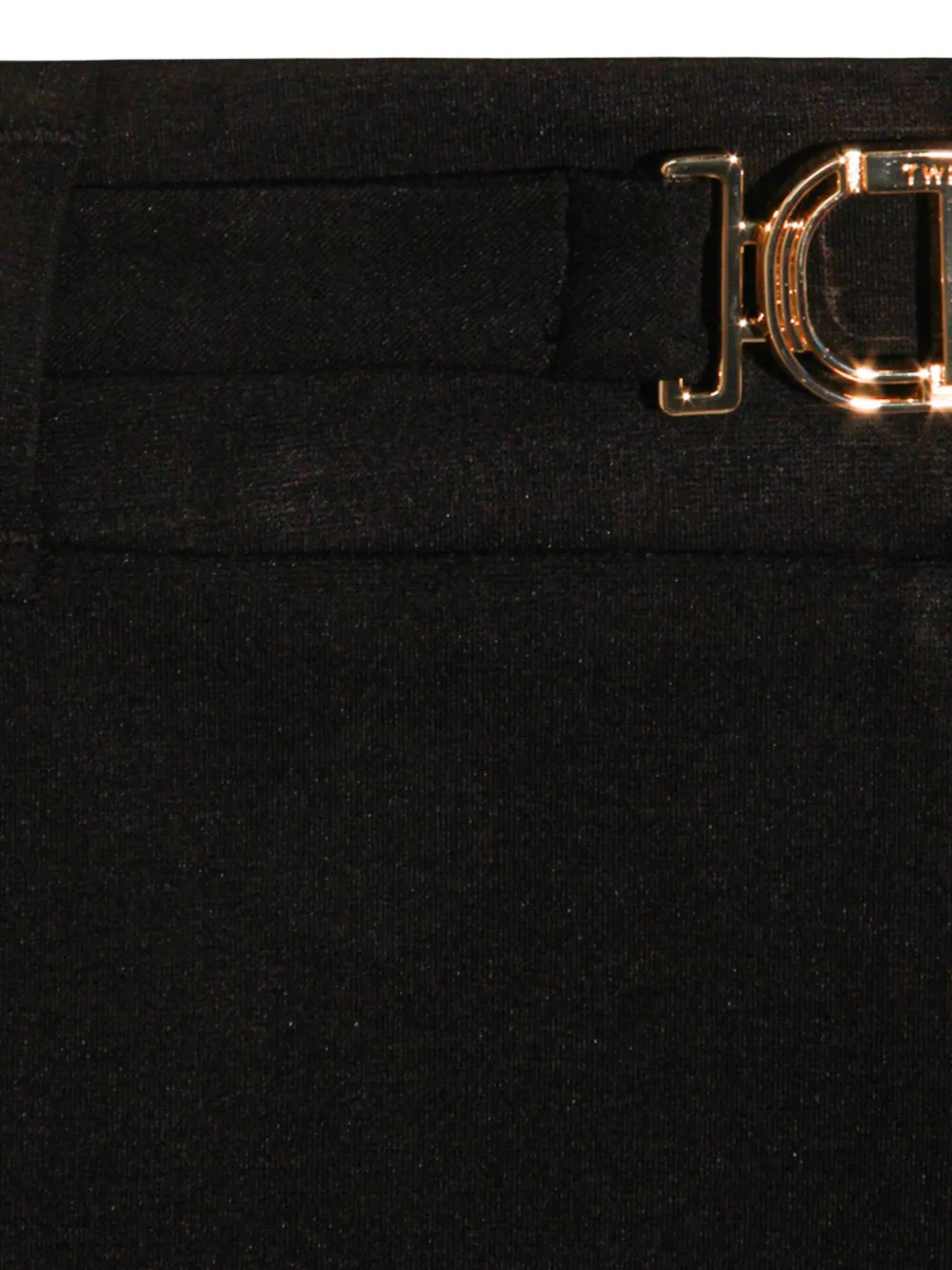 Twinset Belted-logo Trousers In Black