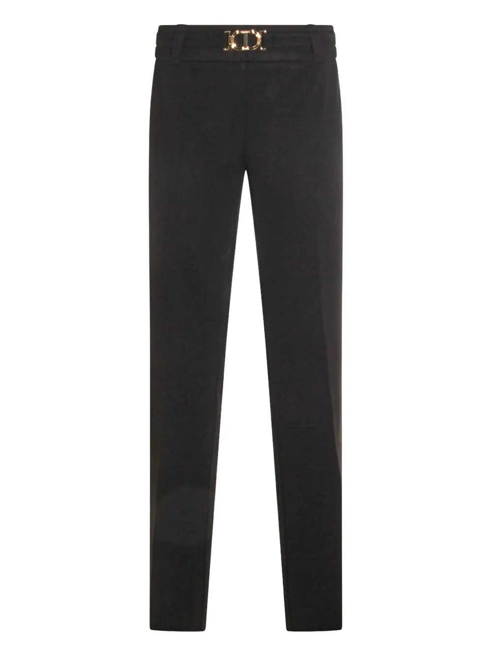 TWINSET belted-logo trousers - Zwart