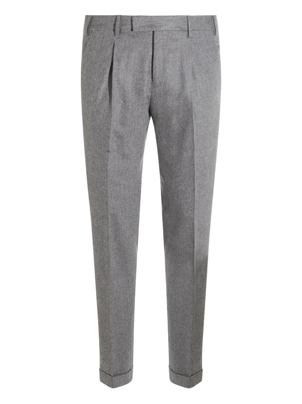 Pt Torino Pleated-cuffed Trousers In Gray
