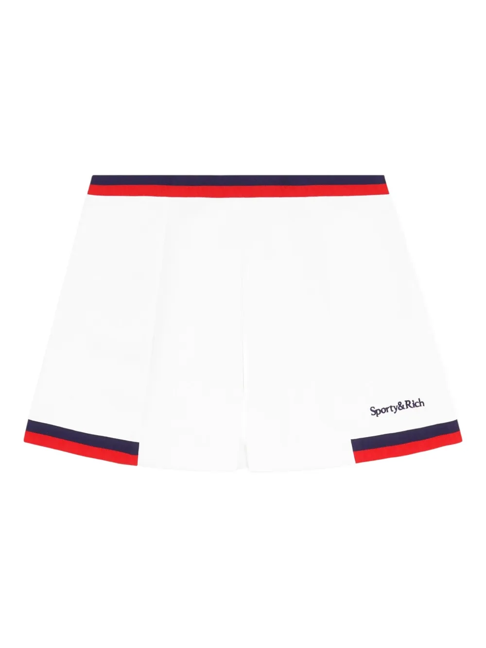 Sporty & Rich pleated-panel logo mini skirt Wit