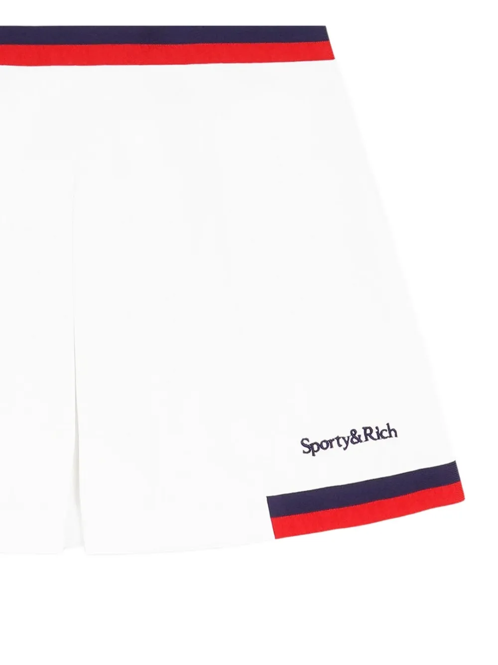 Sporty & Rich pleated-panel logo mini skirt Wit