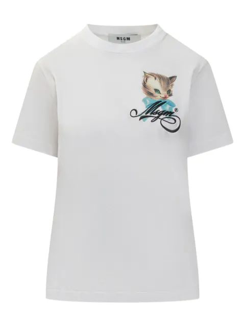 MSGM t-shirt à imprimé chat
