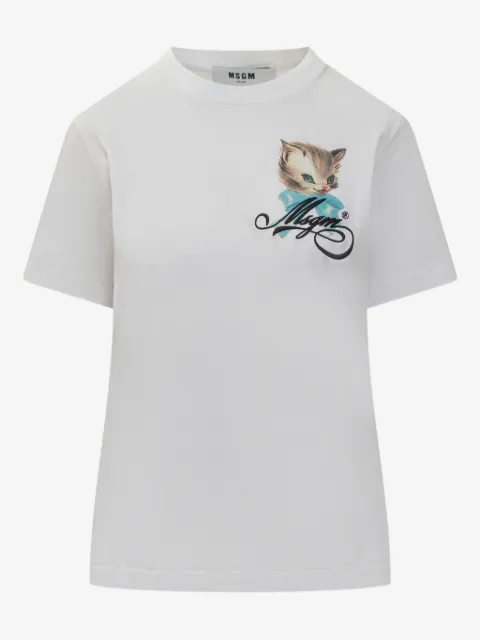 MSGM cat-print T-shirt