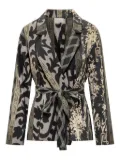 Pierre-Louis Mascia floral-pattern belted jacket - Black