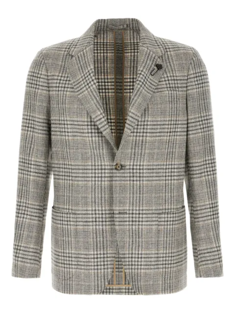 Lardini checked-pattern single-button blazer