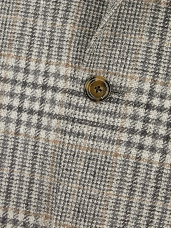 希少カラー&サイズ LARDINI ブラウンチェックジャケット LARDINI(ラルディーニ) チェックジャケット ブラウン サイズ 44