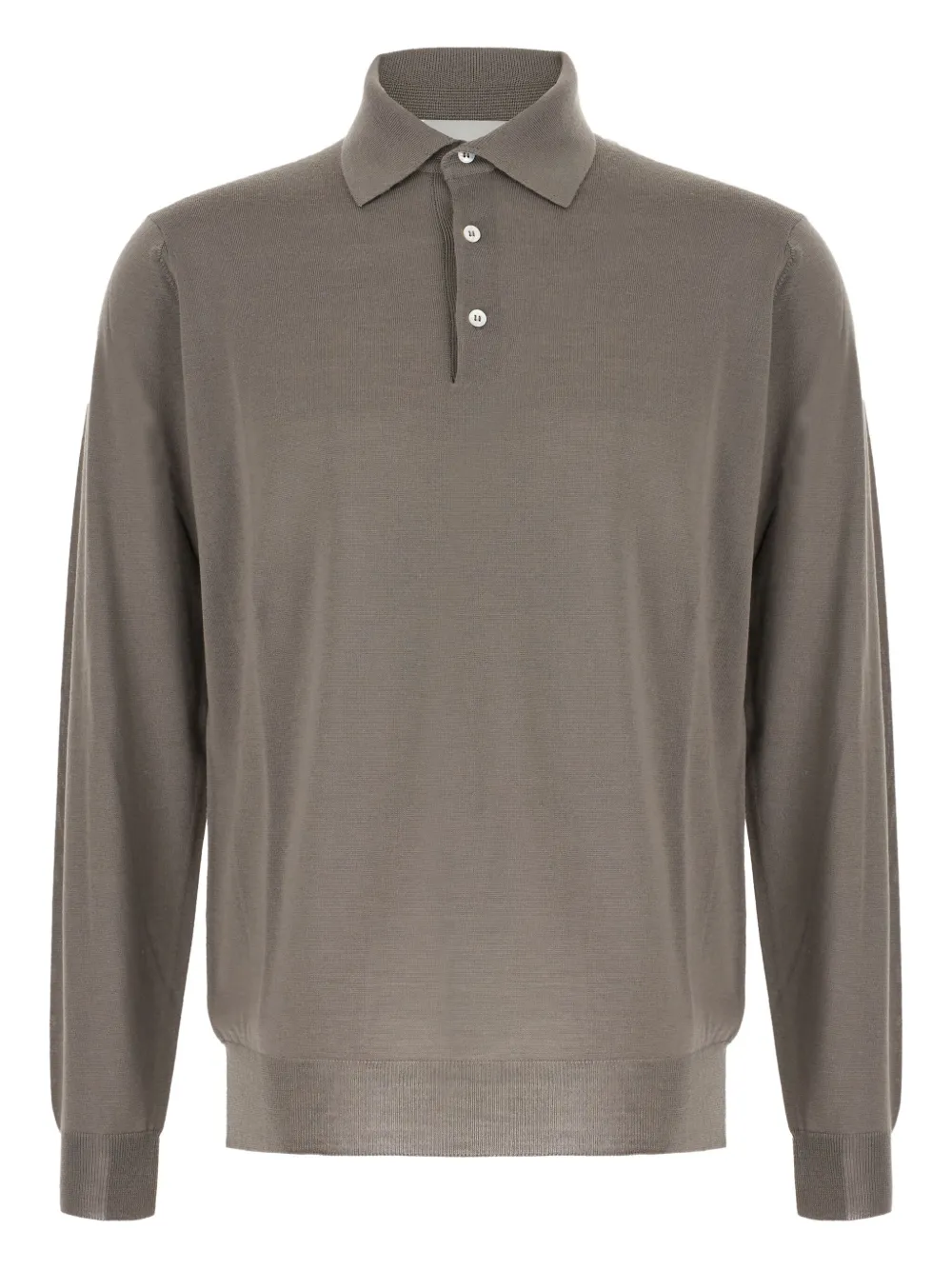 Lardini long-sleeve knitted polo shirt | Neutrals | Image 1