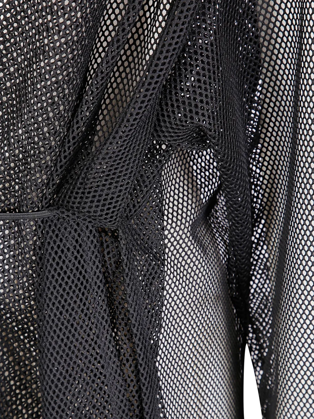 Maria Calderara Lightweight Black Mesh Jacket With Deep V-neck In Black