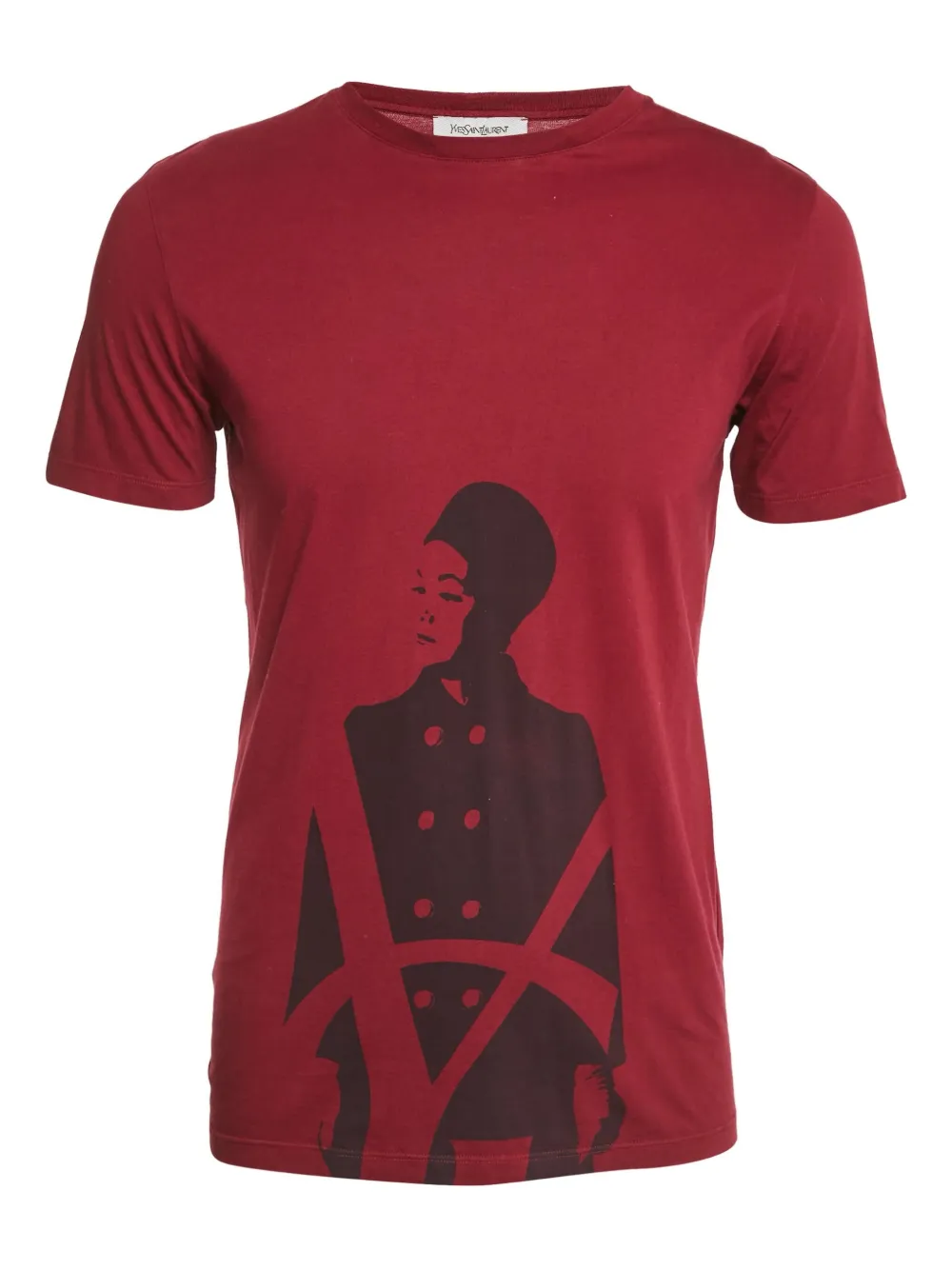 Saint Laurent Pre-Owned print cotton T-shirt | Red | Image 1