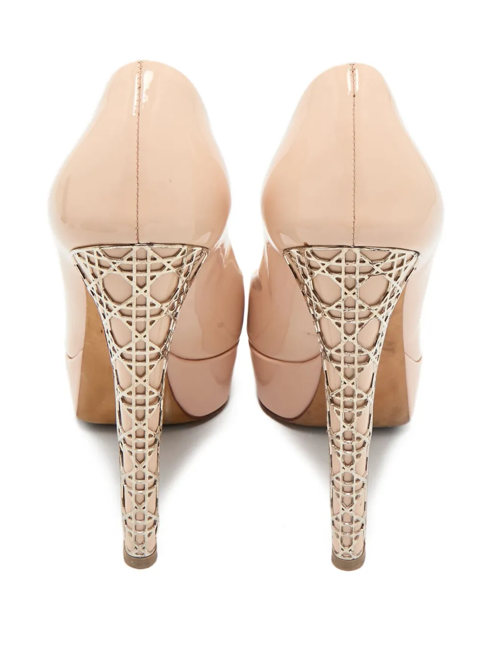 Christian Dior Pre-Owned 135 mm leren pumps met open neus - Roze