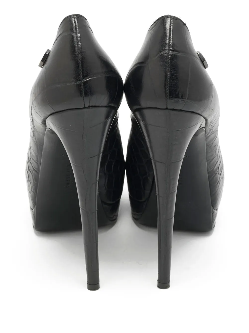 Philipp Plein 145 mm Skull pumps met krokodillen-reliëf - Zwart