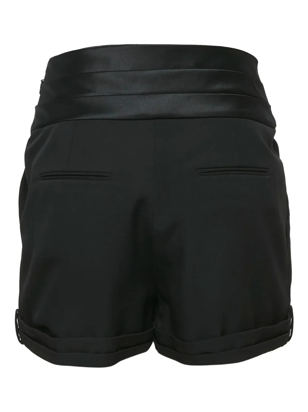 Saint Laurent Pre-Owned Geplooide satijnen shorts - Zwart
