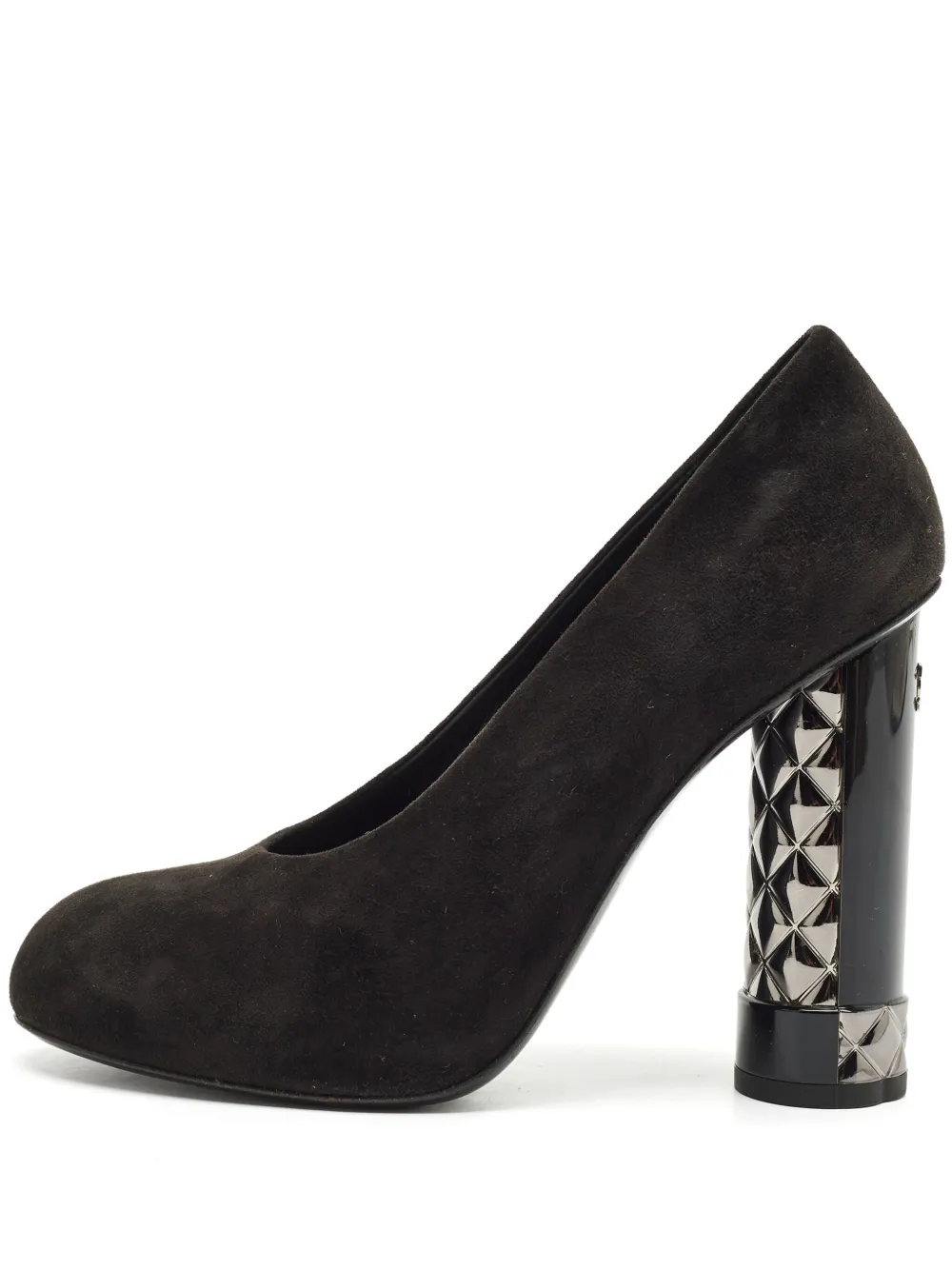 CHANEL Pre-Owned Wildlederschuhe mit Blockabsatz 110mm - Schwarz