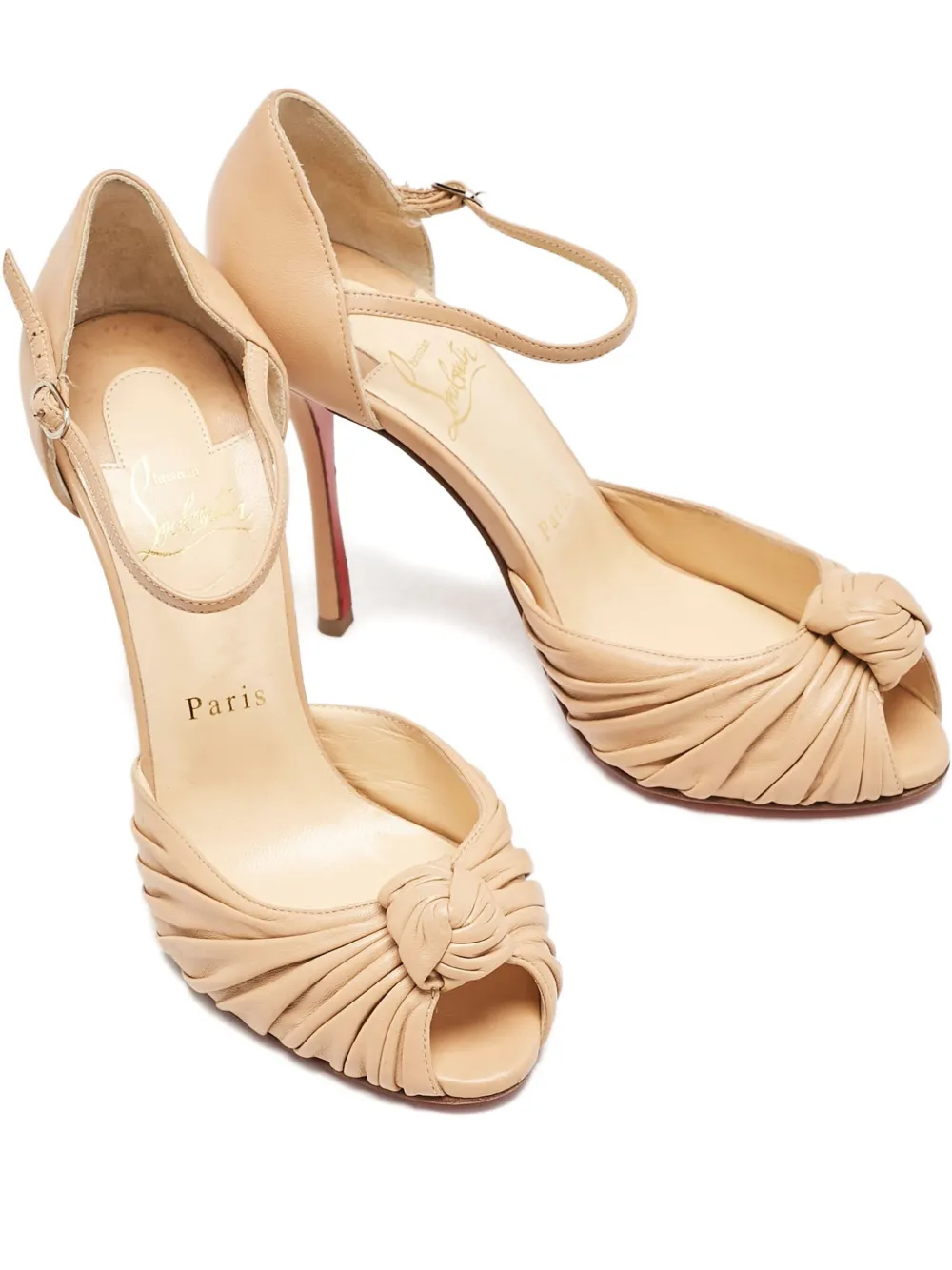 Christian Louboutin Pre-Owned Marchavekel Pumps mit Knotendetail 105mm - Nude